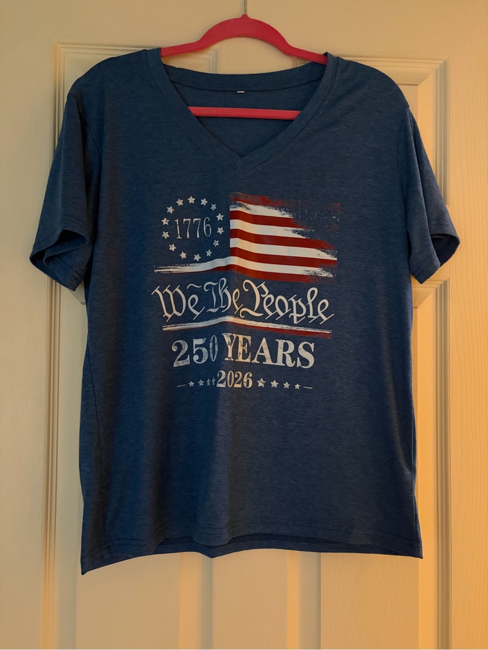 Patriotic 'We The People' V-Neck Tee - Blue